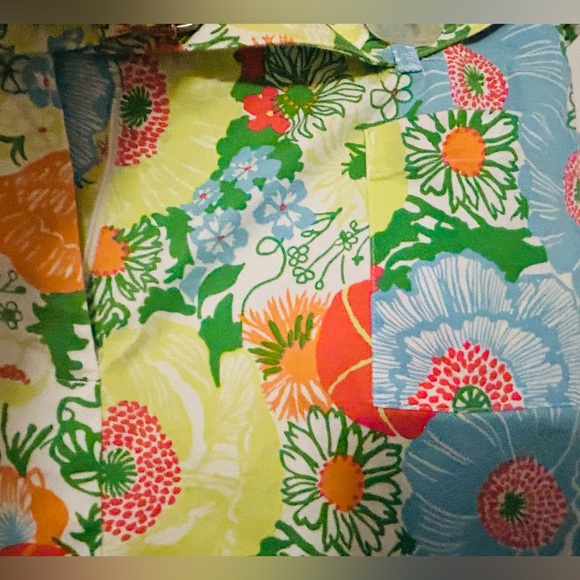 Talbots Citrus Floral A-Line Mini Belted Stretch Summer Canvas Skirt - Picture 5 of 9